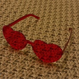 Heart-Shaped Red Sunglasses